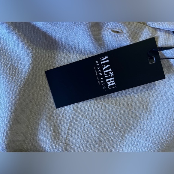 Malibu Beach Club By Drill Clothing Button Up Men’s S Beige New Tag Polyester - Picture 9 of 16